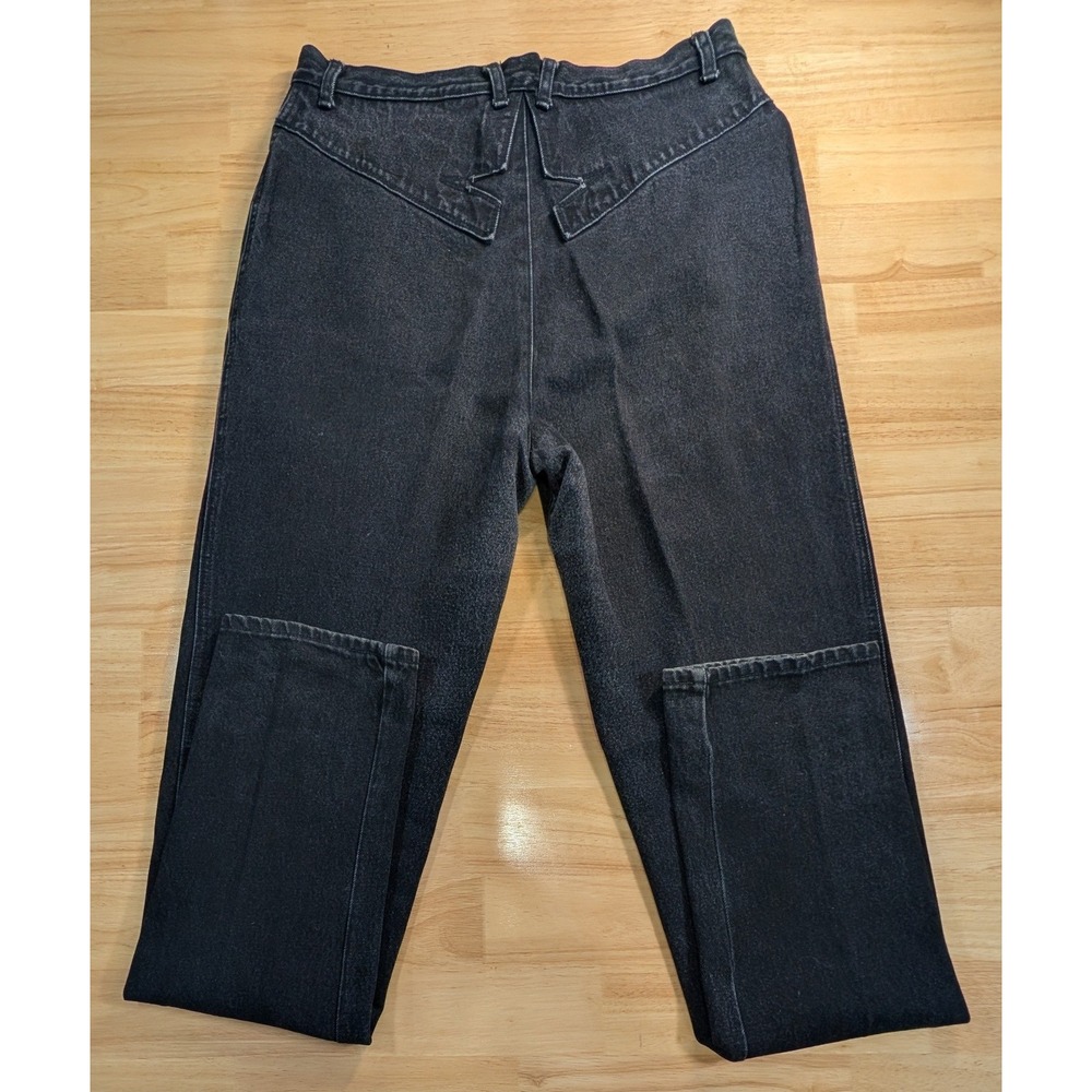 Lone Star Blaze Mens Vintage Black Acid Wash Western High Rise Jeans 32x36 Star View 6